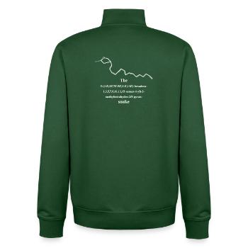 Snake - Nerd IUPAC Nomenclature - Chemistry - white - Unisex Organic Zip Sweatshirt by Stanley/Stella - bottle green - Back - AI Model Male 185 dark (185cm)