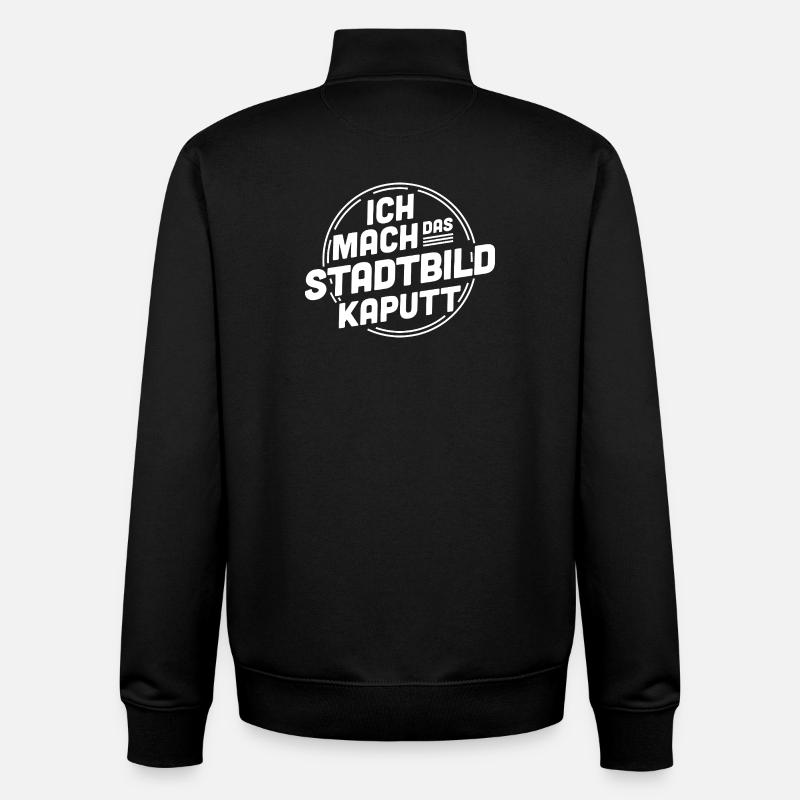I'm destroying the cityscape – Statement - Unisex Organic Zip Sweatshirt by Stanley/Stella - black