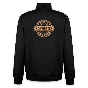 Best Sister Gift - Unisex Organic Zip Sweatshirt by Stanley/Stella - black - Back - AI Model Male 185 light (185cm)