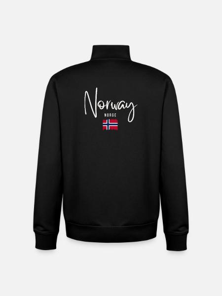Proud Norwegian, born in Norway - Unisex Organic Zip Sweatshirt by Stanley/Stella - black