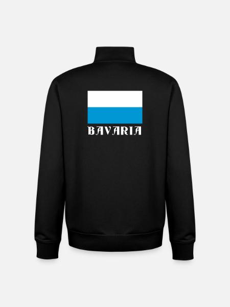 Bavaria Flag with Gothic Text - Unisex Organic Zip Sweatshirt by Stanley/Stella - black
