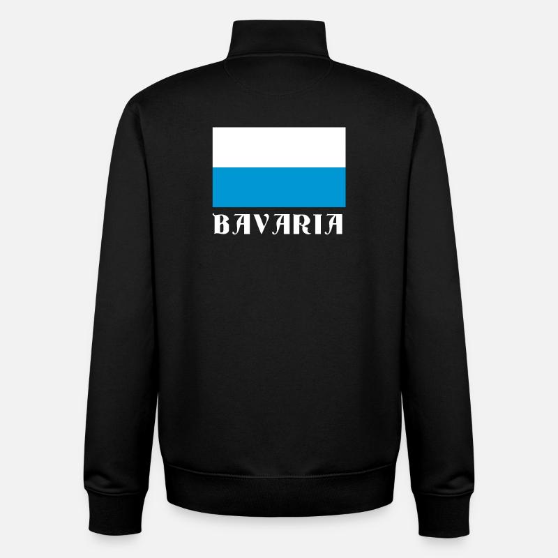 Bavaria Flag with Gothic Text - Unisex Organic Zip Sweatshirt by Stanley/Stella - black
