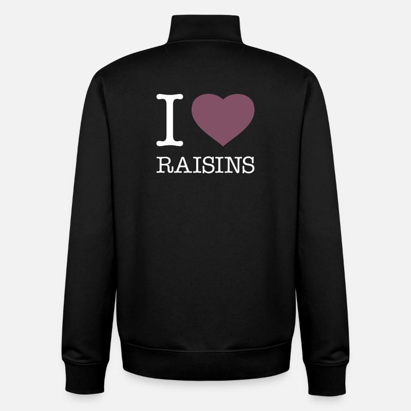 J’adore les raisins secs Rosinen - Sweat zippé unisexe en coton bio Stanley/Stella - noir