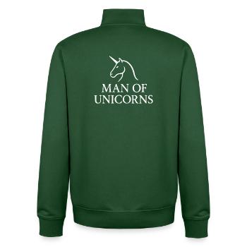 Homme masculin aux licornes Logo minimaliste - Sweat zippé unisexe en coton bio Stanley/Stella - vert bouteille - Dos - AI Model Male 185 dark (185cm)