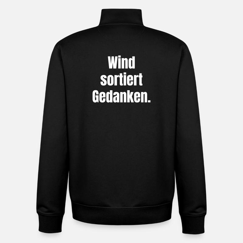 Wind sortiert Gedanken - Unisex Organic Zip Sweatshirt von Stanley/Stella - Schwarz