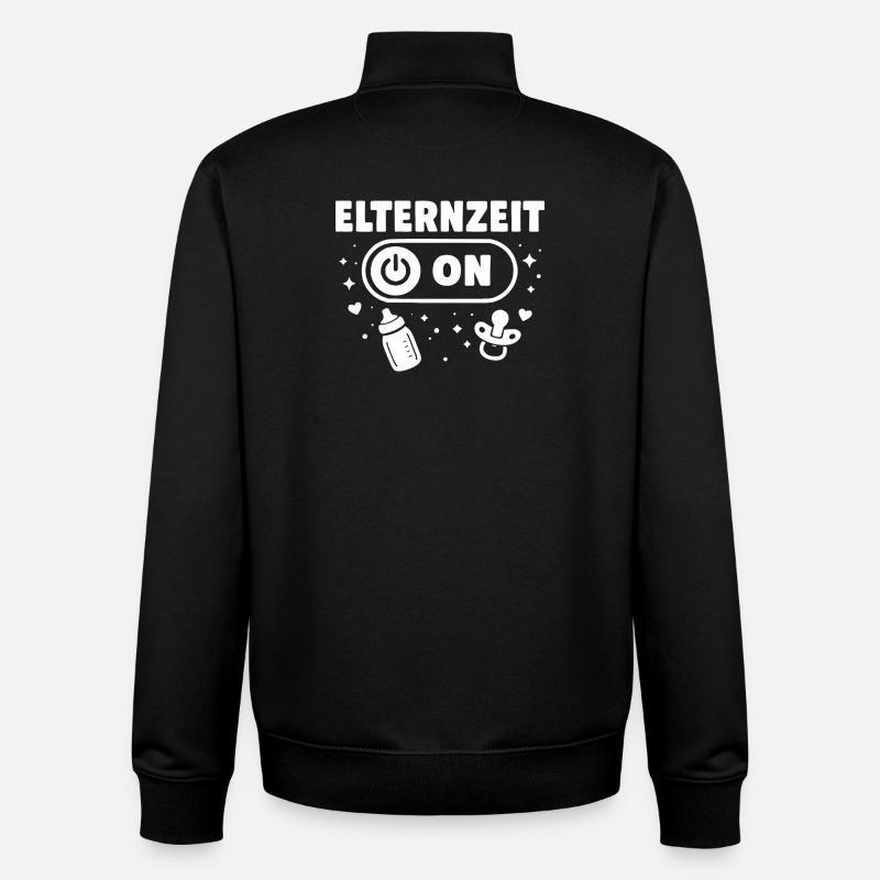 Congé parental activé - Bébé - Sweat zippé unisexe en coton bio Stanley/Stella - noir