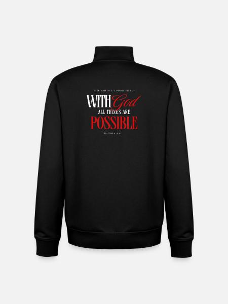 With God All Things Are Possible - Unisex Organic Zip Sweatshirt by Stanley/Stella - black
