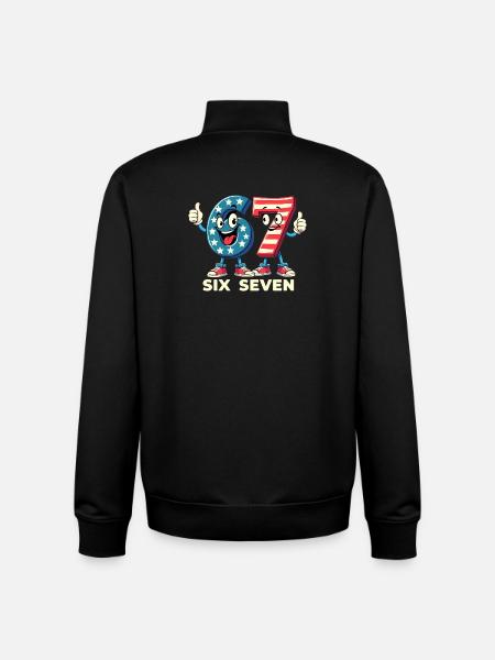 US Flag 67 Memes Six Seven - Unisex Organic Zip Sweatshirt by Stanley/Stella - black