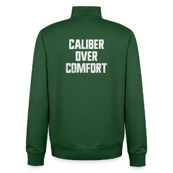 Caliber Ahead of Comfort – Concealed Carry in Accordance with 2nd V - Unisex Organic Zip Sweatshirt by Stanley/Stella - bottle green - Back - AI Model Male 185 dark (185cm)