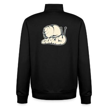 Langsam, gezeichnetes Wort (V2) - Unisex Organic Zip Sweatshirt von Stanley/Stella - Schwarz - Hinten - AI Model Male 185 light (185cm)