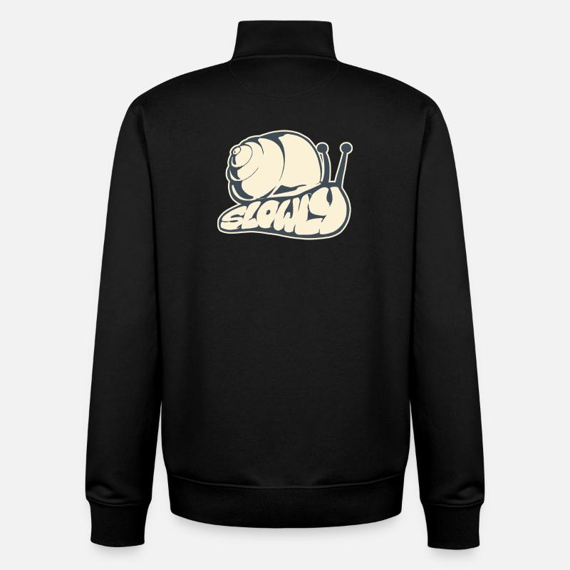 Slowly, Drawn Word (V2) - Unisex Organic Zip Sweatshirt by Stanley/Stella - black