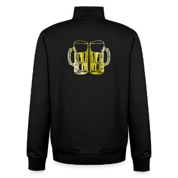 Beer Beer Glasses Toast - Unisex Organic Zip Sweatshirt by Stanley/Stella - black - Back - AI Model Male 185 light (185cm)