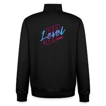 Neon Retro Gaming Logo 80er Vibe - Unisex Organic Zip Sweatshirt von Stanley/Stella - Schwarz - Hinten - AI Model Male 185 light (185cm)