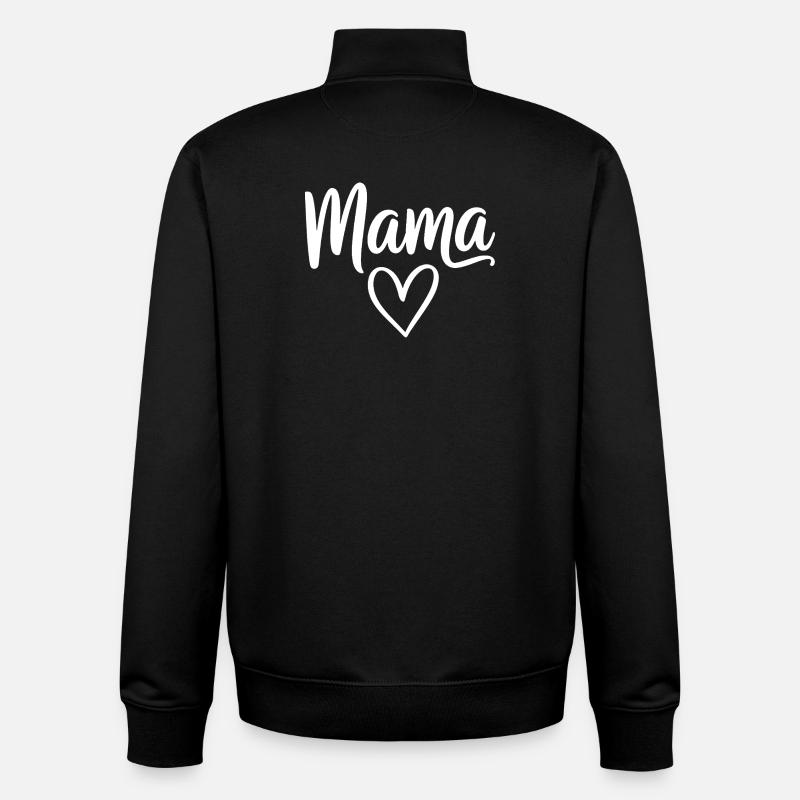 Mama Heart Script - Unisex Organic Zip Sweatshirt by Stanley/Stella - black
