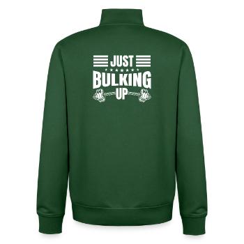 Powerlifting Bodybuilder Just Bulking Up Gym - Unisex Organic Zip Sweatshirt by Stanley/Stella - bottle green - Back - AI Model Male 185 dark (185cm)