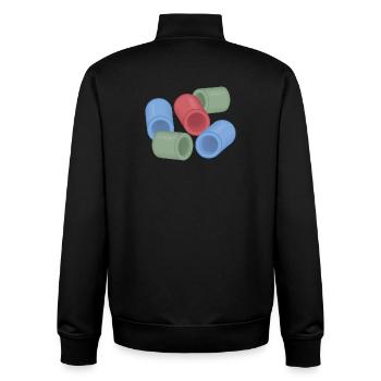 Abstract Color Capsules Ironing Beads - Unisex Organic Zip Sweatshirt by Stanley/Stella - black - Back - AI Model Male 185 light (185cm)
