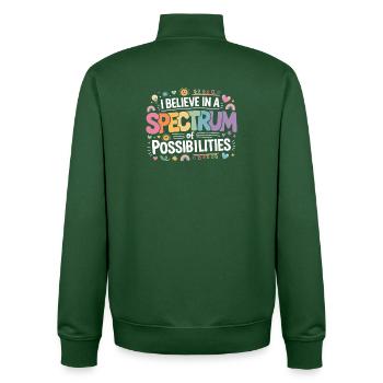 Regenbogen zur Unterstützung der Autismus-Aufklärung - Unisex Organic Zip Sweatshirt von Stanley/Stella - Flaschengrün - Hinten - AI Model Male 185 dark (185cm)