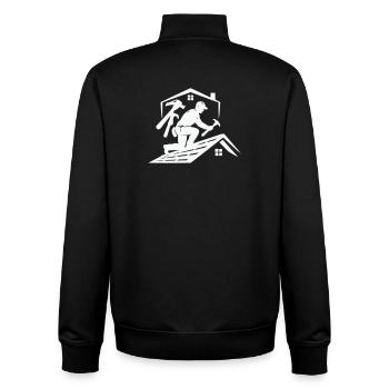 Roofer silhouette on the roof - Unisex Organic Zip Sweatshirt by Stanley/Stella - black - Back - AI Model Male 185 light (185cm)