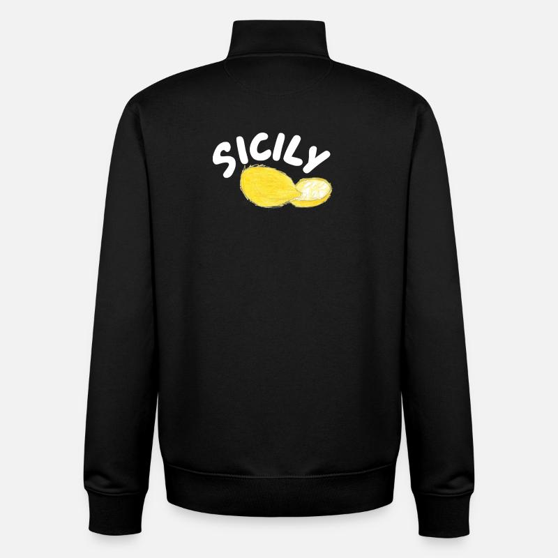 Sicily Zitronen Illustration - Sicily - Unisex Organic Zip Sweatshirt von Stanley/Stella - Schwarz