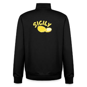 Sicily Zitronen Illustration - Sicily - Unisex Organic Zip Sweatshirt von Stanley/Stella - Schwarz - Hinten - AI Model Male 185 light (185cm)