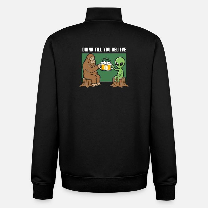 Prost mit Alien und Sasquatch - Unisex Organic Zip Sweatshirt von Stanley/Stella - Schwarz