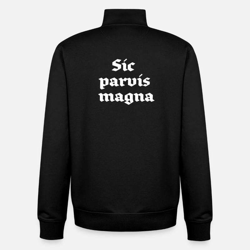 Sic parvis magna - Unisex Organic Zip Sweatshirt by Stanley/Stella - black
