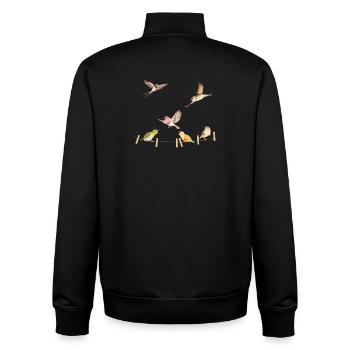 T-shirt d’oiseau drôle, aquarelle à imprimé animal - Sweat zippé unisexe en coton bio Stanley/Stella - noir - Dos - AI Model Male 185 light (185cm)