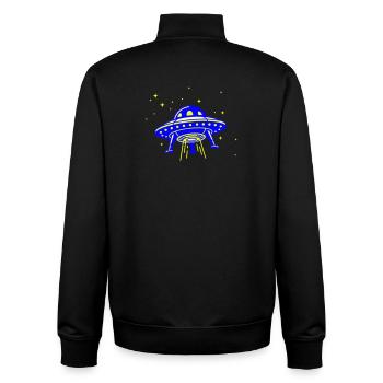 UFO – Besuch aus einer anderen Galaxie - Unisex Organic Zip Sweatshirt von Stanley/Stella - Schwarz - Hinten - AI Model Male 185 light (185cm)