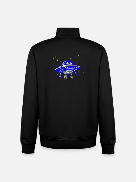 UFO – Visit from another galaxy - Unisex Organic Zip Sweatshirt by Stanley/Stella - black