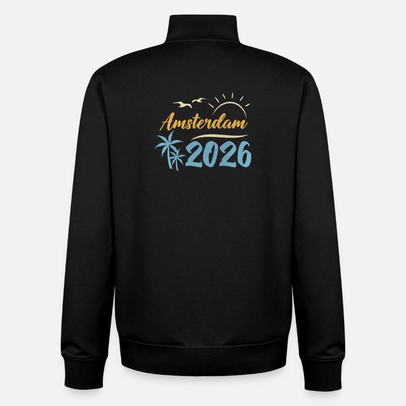 Amsterdam 2026 - Unisex Organic Zip Sweatshirt by Stanley/Stella - black
