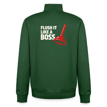 Rinse It Like a Chef | Plumber Humor - Unisex Organic Zip Sweatshirt by Stanley/Stella - bottle green - Back - AI Model Male 185 dark (185cm)