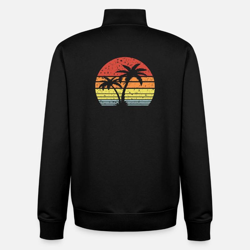 Palme Retro Sonne - Unisex Organic Zip Sweatshirt von Stanley/Stella - Schwarz