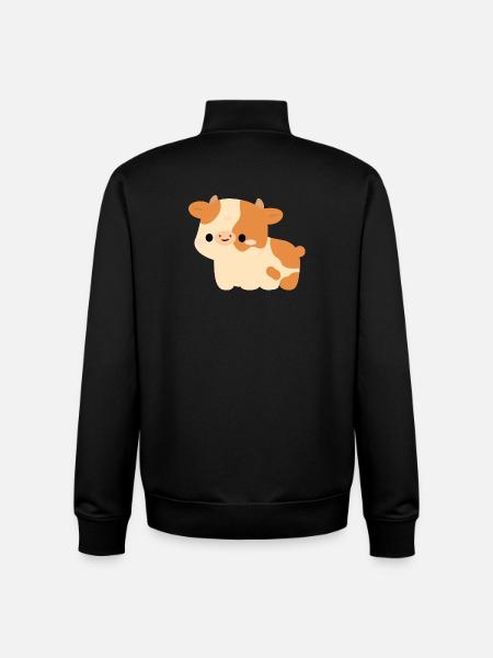 Vache d’Ayrshire - Sweat zippé unisexe en coton bio Stanley/Stella - noir