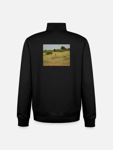 Deer in the steppe grass - Unisex Organic Zip Sweatshirt by Stanley/Stella - black