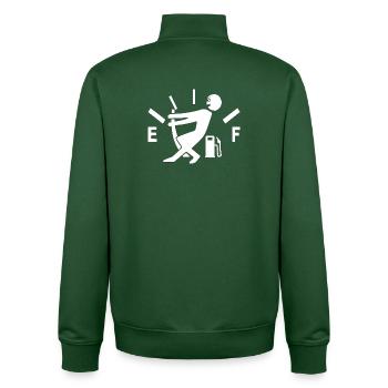 Empty fuel gauge - Unisex Organic Zip Sweatshirt by Stanley/Stella - bottle green - Back - AI Model Male 185 dark (185cm)