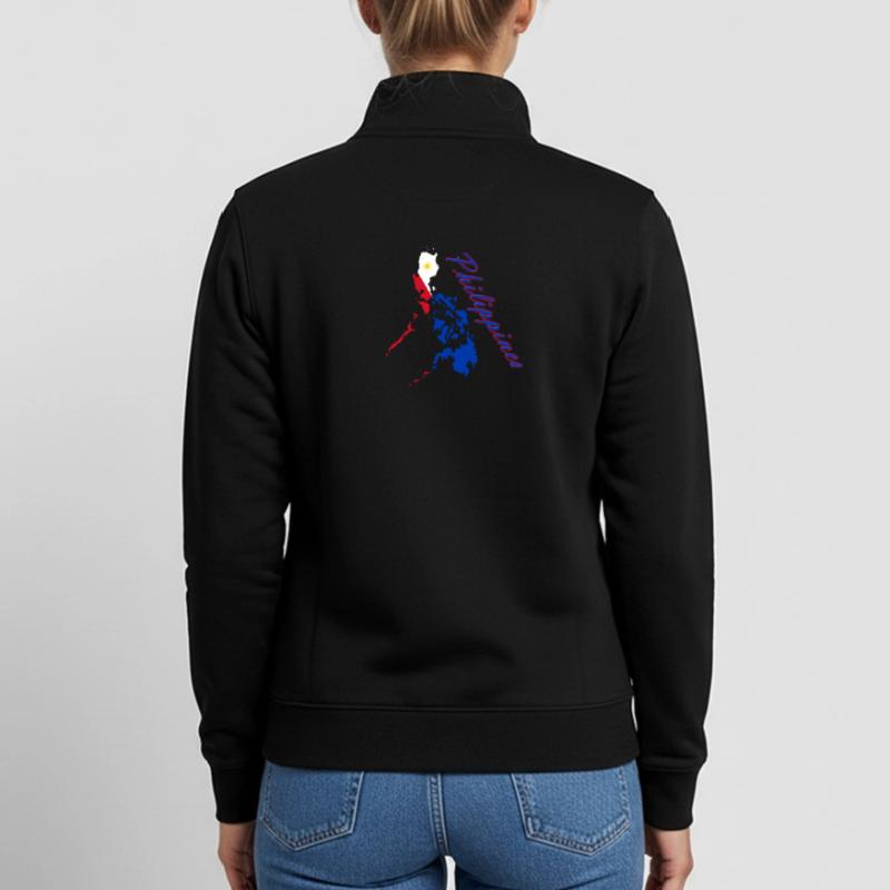 Philippines Flag Map Script Unisex Organic Zip Sweatshirt by Stanley/Stella