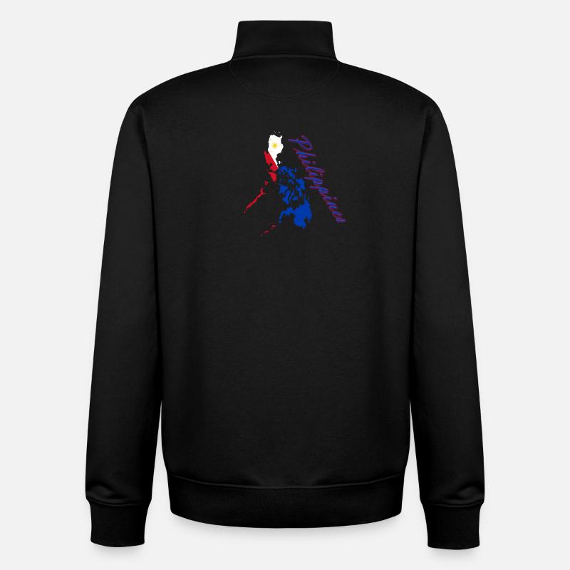 Philippinen Flaggenkarte Script - Unisex Organic Zip Sweatshirt von Stanley/Stella - Schwarz