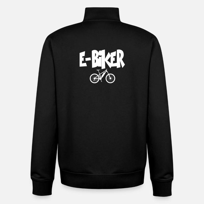 E-BIKER E Bike - Sweat zippé unisexe en coton bio Stanley/Stella - noir