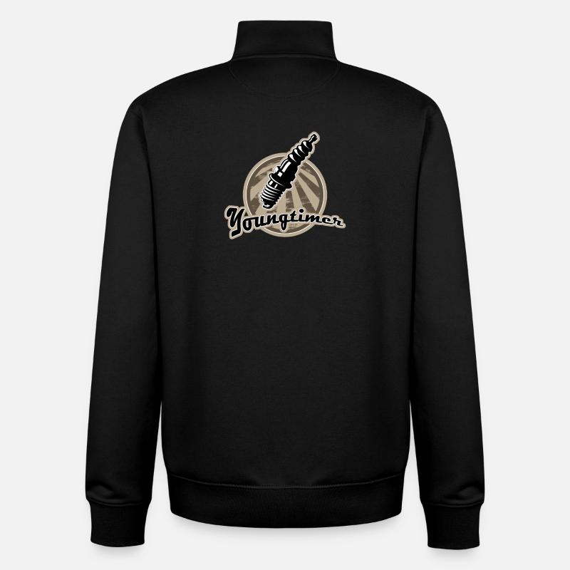 Bougie d'allumage Youngtimer rétro - Sweat zippé unisexe en coton bio Stanley/Stella - noir