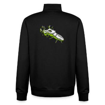 cerf-volant vert - Sweat zippé unisexe en coton bio Stanley/Stella - noir - Dos - AI Model Male 185 light (185cm)