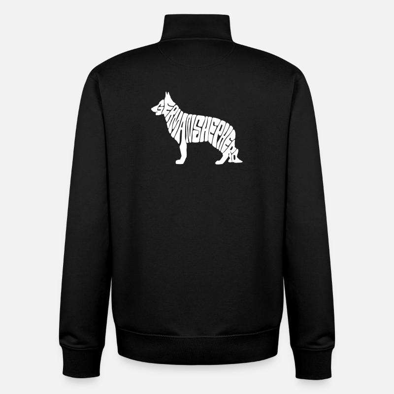 german shepherd - Unisex Organic Zip Sweatshirt by Stanley/Stella - black