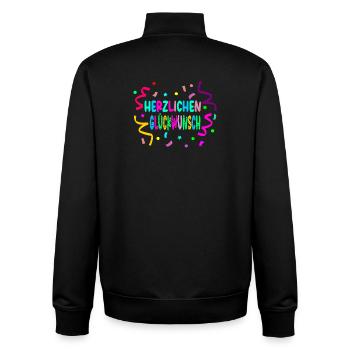 Congratulations - Confetti - Unisex Organic Zip Sweatshirt by Stanley/Stella - black - Back - AI Model Male 185 light (185cm)