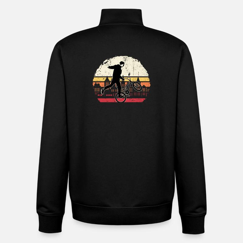 Sunset BMX Wheelie Silhouette - Unisex Organic Zip Sweatshirt von Stanley/Stella - Schwarz