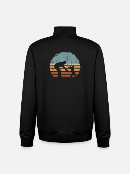 Sonnenuntergang Eltern- und Kind-Silhouette - Unisex Organic Zip Sweatshirt von Stanley/Stella - Schwarz