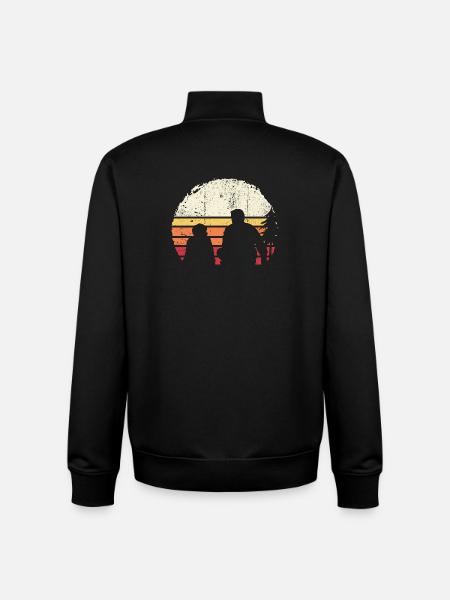 Sunset Silhouette on Beach - Unisex Organic Zip Sweatshirt by Stanley/Stella - black