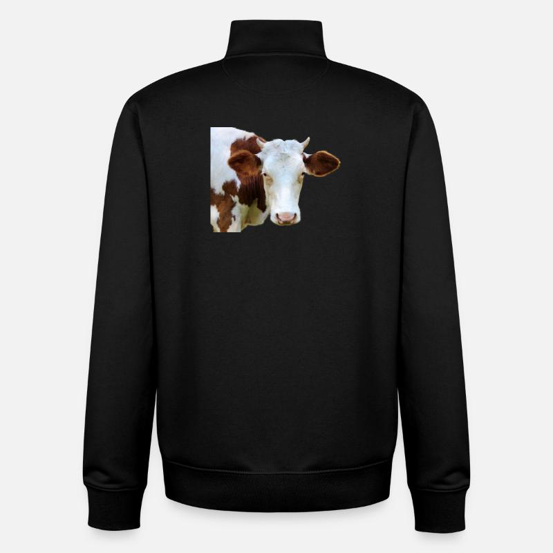 Kuh Kuhkopf - Unisex Organic Zip Sweatshirt von Stanley/Stella - Schwarz