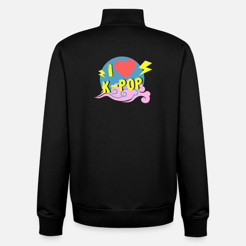 Ich liebe Kpop - Unisex Organic Zip Sweatshirt von Stanley/Stella - Schwarz