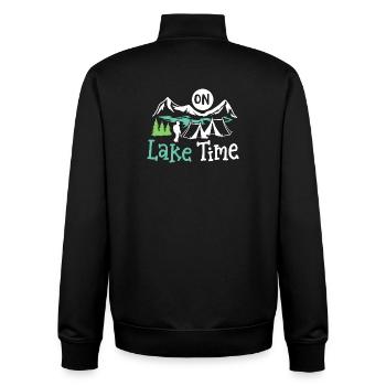 See Camping Zelten - Unisex Organic Zip Sweatshirt von Stanley/Stella - Schwarz - Hinten - AI Model Male 185 light (185cm)