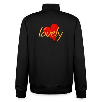 LOVELY - Unisex Organic Zip Sweatshirt von Stanley/Stella - Schwarz - Hinten - AI Model Male 185 light (185cm)