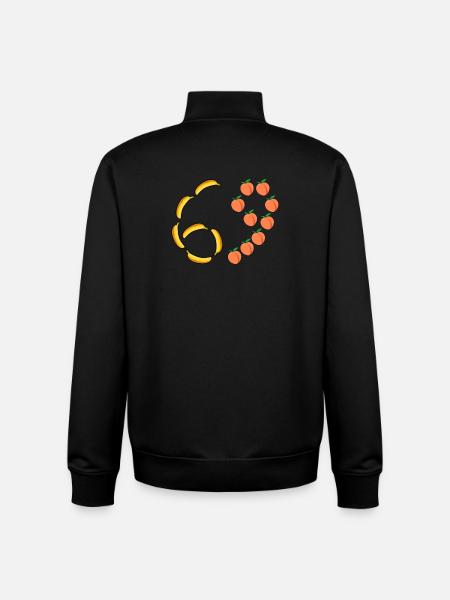 Fruit Motif Bananas and Peaches - Unisex Organic Zip Sweatshirt by Stanley/Stella - black